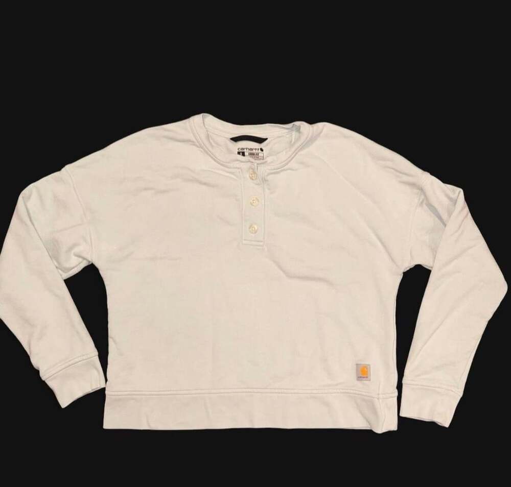 Carhartt Loose Fit French Terry Henley Sweatshirt Size S Light Green